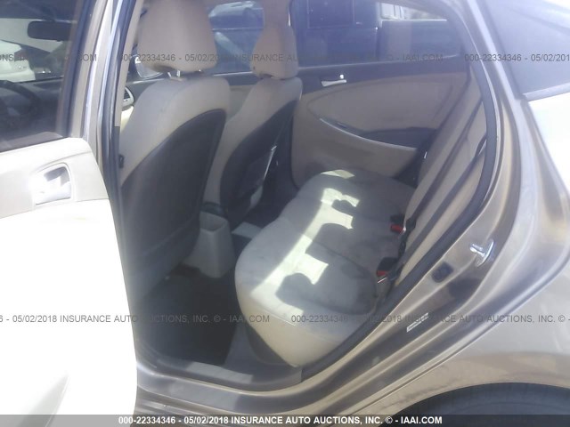 KMHCT4AEXEU709083 - 2014 HYUNDAI ACCENT GLS/GS TAN photo 8