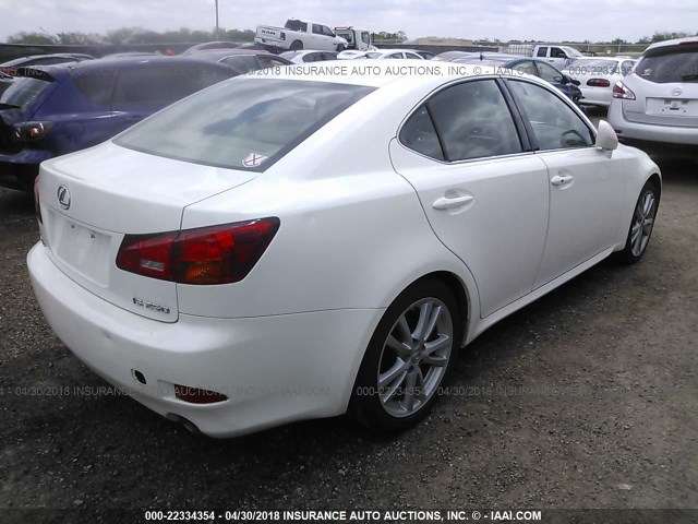 JTHBK262665014745 - 2006 LEXUS IS 250 WHITE photo 4