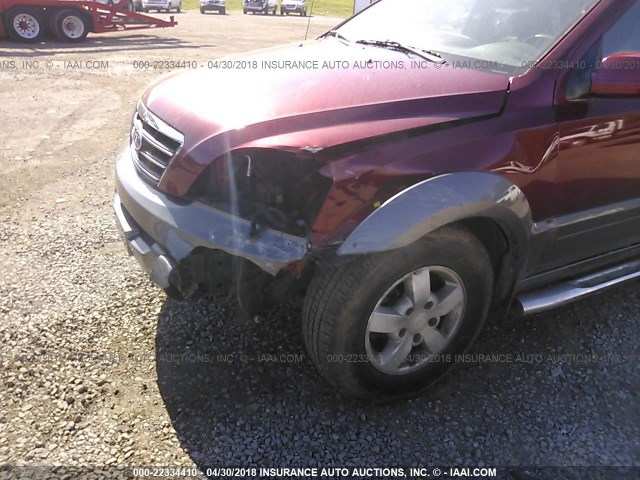 KNDJC736675706780 - 2007 KIA SORENTO EX/LX RED photo 6