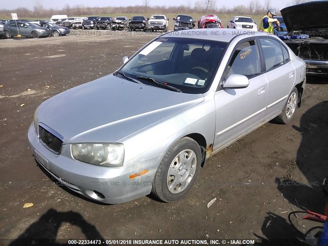 KMHDN45D23U700942 - 2003 HYUNDAI ELANTRA GLS/GT SILVER photo 2