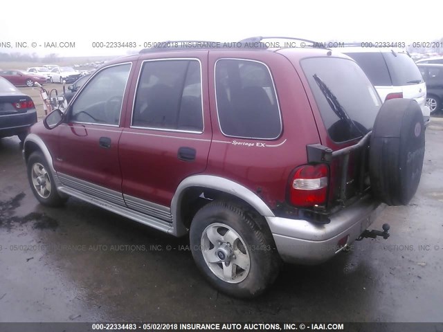 KNDJA7238Y5652252 - 2000 KIA SPORTAGE RED photo 3