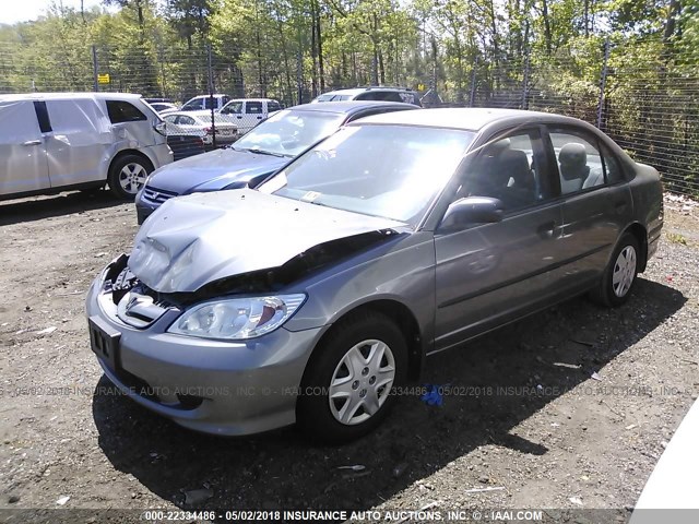 2HGES16335H614083 - 2005 HONDA CIVIC DX VP GRAY photo 2