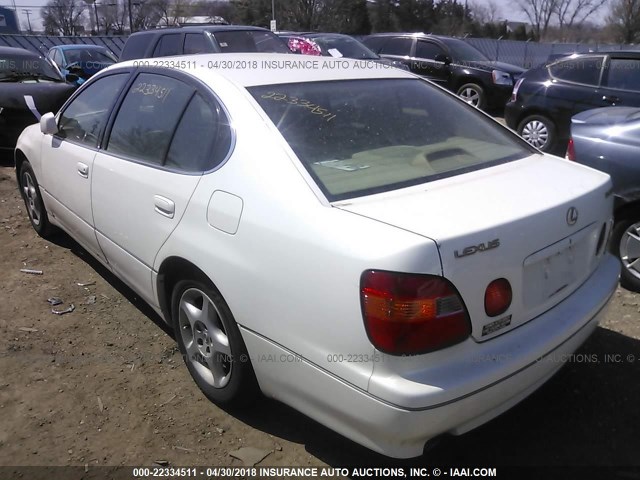 JT8BD68S8X0078170 - 1999 LEXUS GS 300 WHITE photo 3