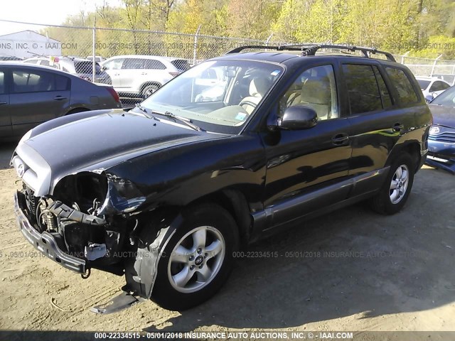 KM8SC73D76U090218 - 2006 HYUNDAI SANTA FE GLS/LIMITED BLACK photo 2