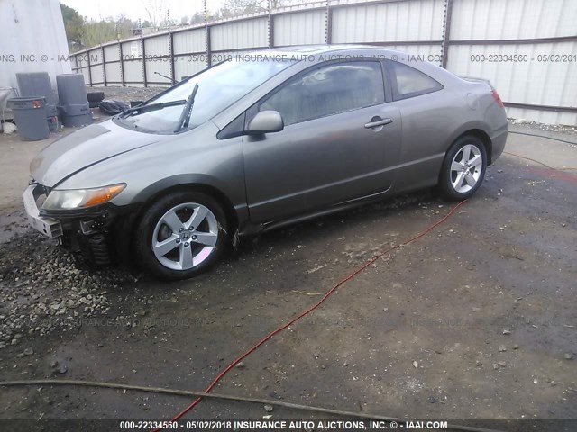 2HGFG12887H523028 - 2007 HONDA CIVIC EX GRAY photo 2