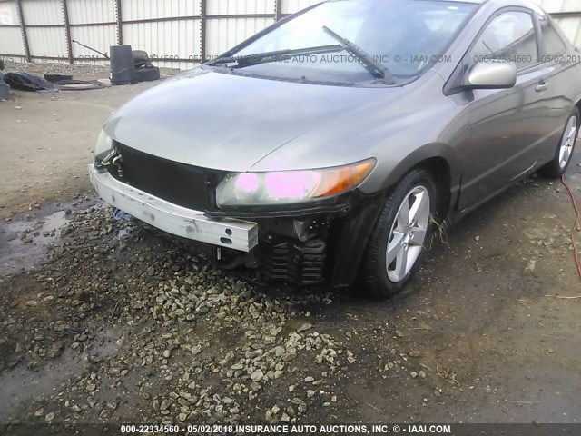 2HGFG12887H523028 - 2007 HONDA CIVIC EX GRAY photo 6