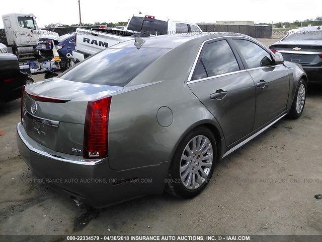 1G6DP5EV8A0125122 - 2010 CADILLAC CTS PREMIUM COLLECTION GRAY photo 4