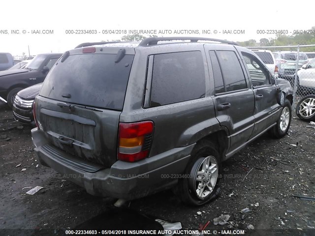 1J4GX48S22C289921 - 2002 JEEP GRAND CHEROKEE LAREDO GRAY photo 4