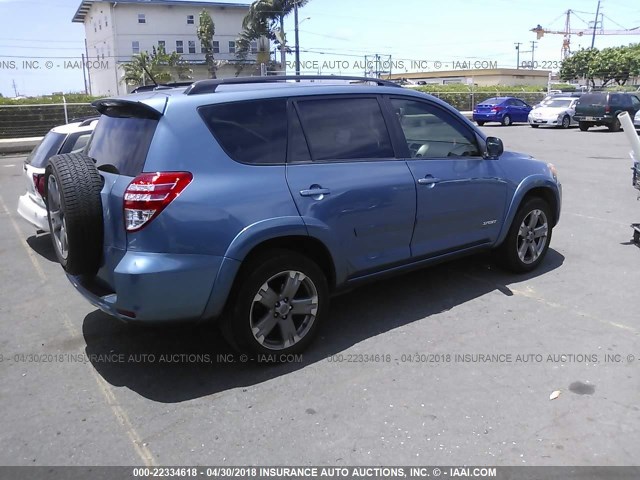 JTMWF4DV3B5034218 - 2011 TOYOTA RAV4 SPORT BLUE photo 4