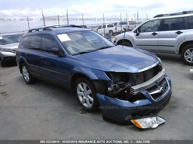 4S4BP61C987312414 - 2008 SUBARU OUTBACK 2.5I BLUE photo 1