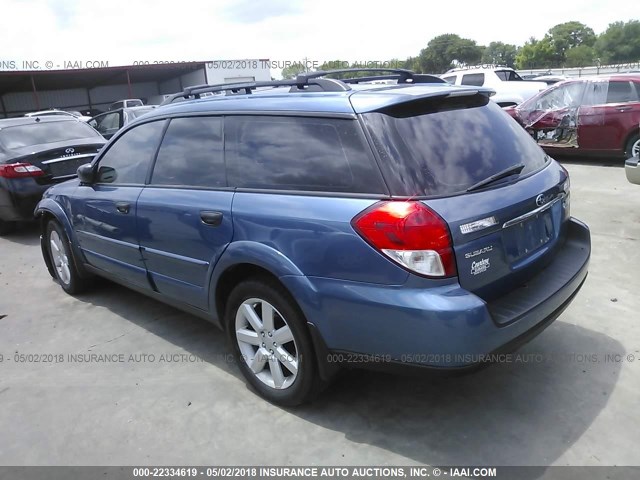 4S4BP61C987312414 - 2008 SUBARU OUTBACK 2.5I BLUE photo 3