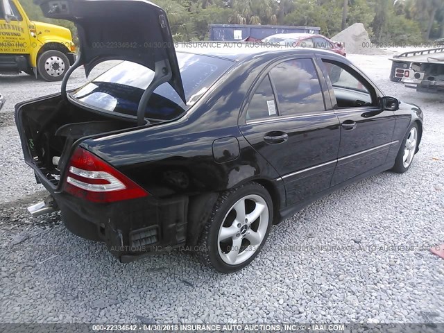 WDBRF40J75F553656 - 2005 MERCEDES-BENZ C 230K SPORT SEDAN BLACK photo 4