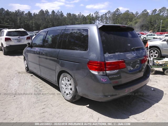 5FNRL3H29AB023074 - 2010 HONDA ODYSSEY LX GRAY photo 3