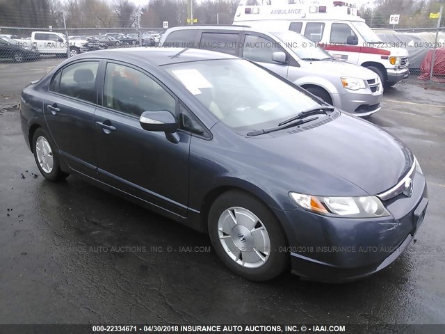 JHMFA36287S024934 - 2007 HONDA CIVIC HYBRID GRAY photo 1