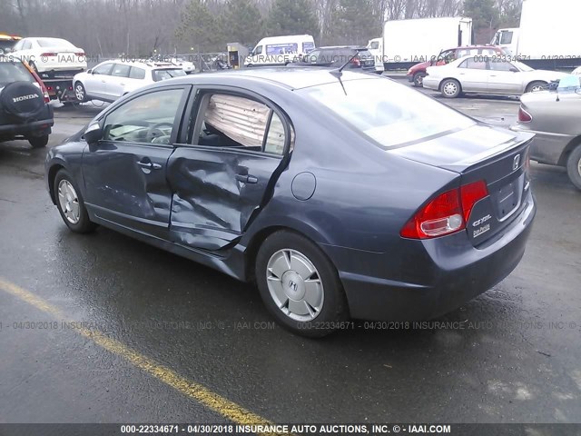 JHMFA36287S024934 - 2007 HONDA CIVIC HYBRID GRAY photo 3