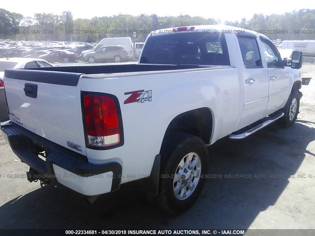 1GT125EG0CF103583 - 2012 GMC SIERRA K2500 DENALI WHITE photo 4