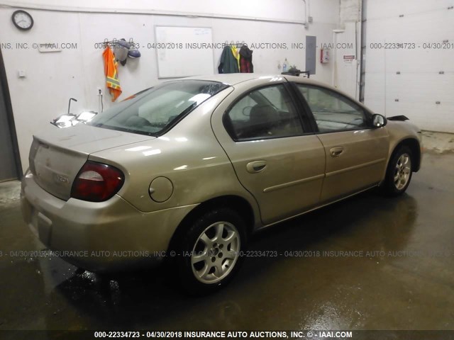 1B3ES26C72D639597 - 2002 DODGE NEON GOLD photo 4