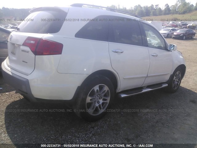 2HNYD28437H517724 - 2007 ACURA MDX TECHNOLOGY WHITE photo 4