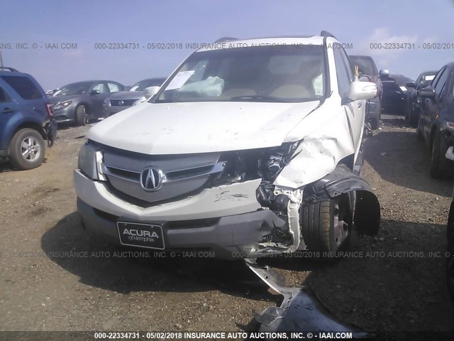 2HNYD28437H517724 - 2007 ACURA MDX TECHNOLOGY WHITE photo 6