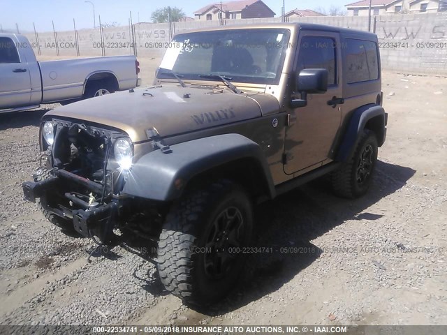 1C4AJWAG3FL663859 - 2015 JEEP WRANGLER SPORT BROWN photo 2