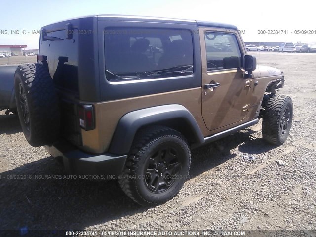 1C4AJWAG3FL663859 - 2015 JEEP WRANGLER SPORT BROWN photo 4