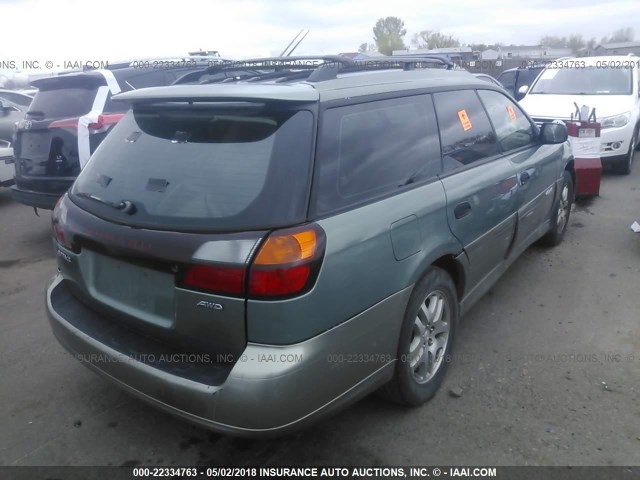 4S3BH675647612786 - 2004 SUBARU LEGACY OUTBACK AWP GREEN photo 4