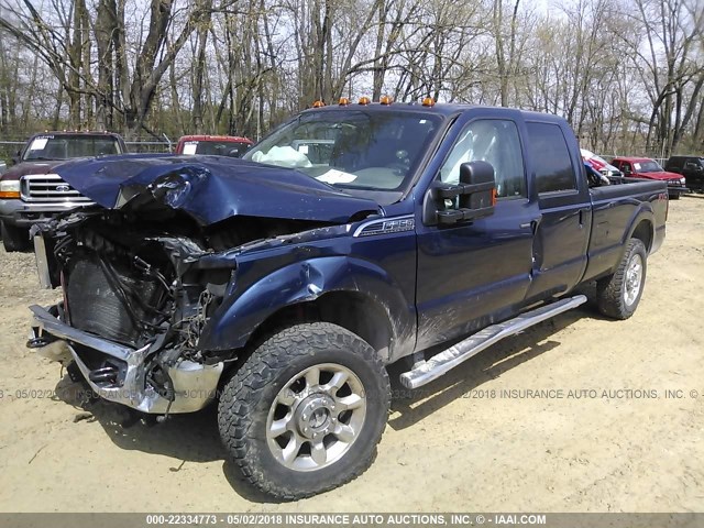 1FT8W3B61DEB44766 - 2013 FORD F350 SUPER DUTY BLUE photo 2