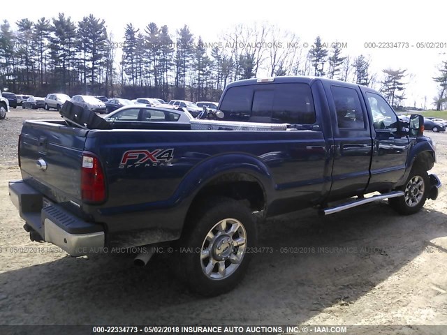 1FT8W3B61DEB44766 - 2013 FORD F350 SUPER DUTY BLUE photo 4