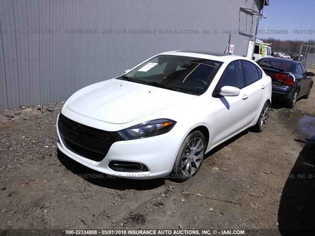 1C3CDFBAXDD326644 - 2013 DODGE DART SXT WHITE photo 2