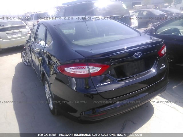 3FA6P0LU7GR268726 - 2016 FORD FUSION SE HYBRID BLACK photo 3