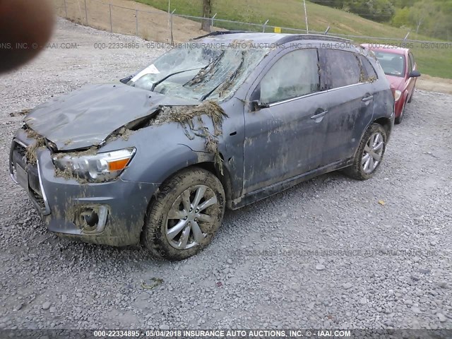 4A4AR4AW6FE032315 - 2015 MITSUBISHI OUTLANDER SPORT SE/GT GRAY photo 2