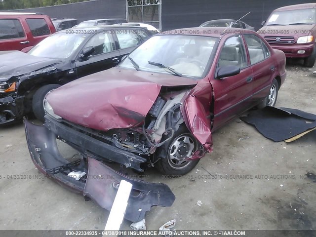 1Y1SK5264SZ059452 - 1995 GEO PRIZM LSI RED photo 2