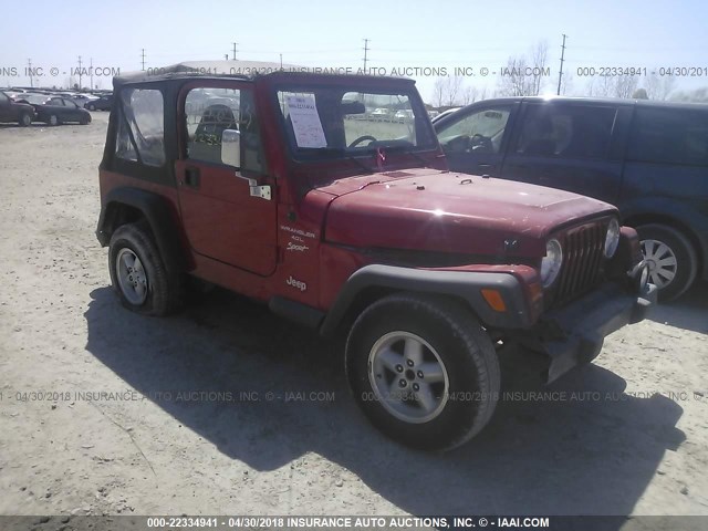 1J4FY19S4XP462134 - 1999 JEEP WRANGLER / TJ SPORT RED photo 1