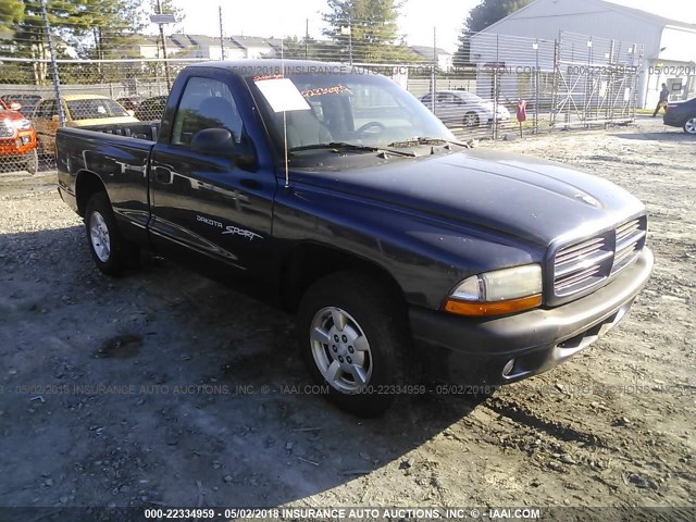 1B7FL26X01S334603 - 2001 DODGE DAKOTA BLUE photo 1