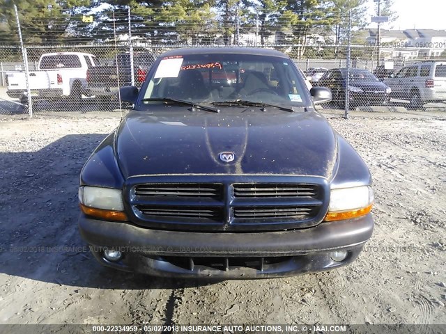 1B7FL26X01S334603 - 2001 DODGE DAKOTA BLUE photo 6