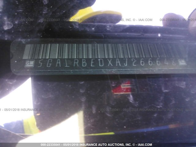 5GALRBEDXAJ266648 - 2010 BUICK ENCLAVE CXL შავი ფოტო 9