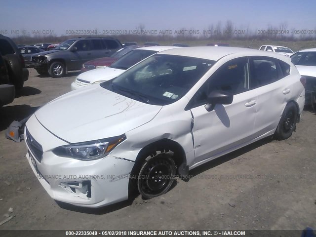 4S3GTAA67H3742243 - 2017 SUBARU IMPREZA WHITE photo 2