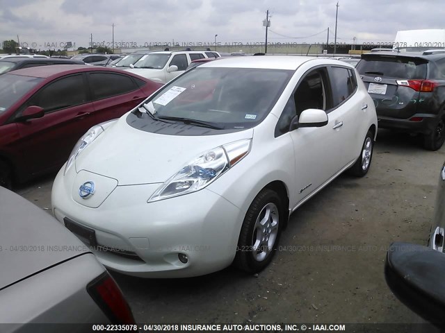 1N4AZ0CP7DC409108 - 2013 NISSAN LEAF S/SV/SL WHITE photo 2