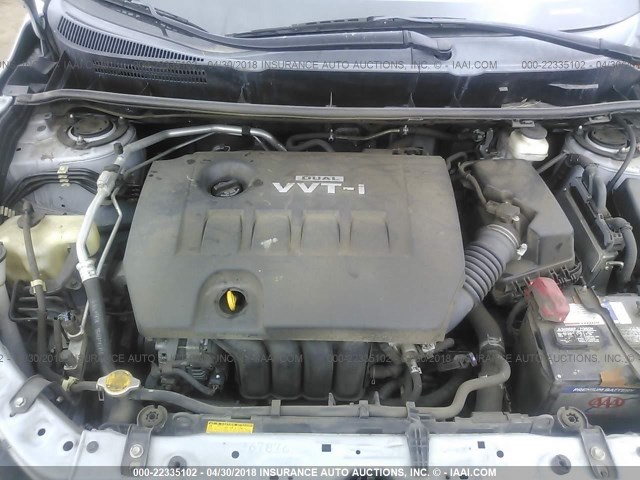 2T1KU4EE2AC344025 - 2010 TOYOTA COROLLA MATRIX  SILVER photo 10