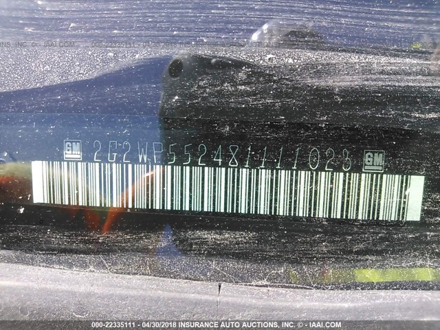 2G2WP552481111023 - 2008 PONTIAC GRAND PRIX GRAY photo 9