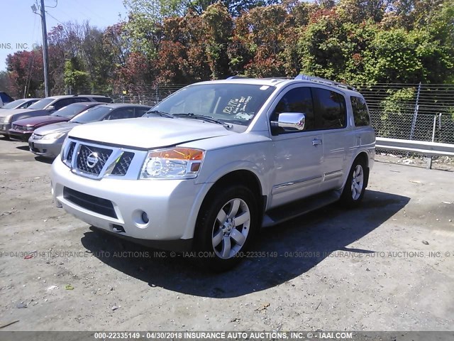 5N1BA0ND6DN604187 - 2013 NISSAN ARMADA SV/SL/PLATINUM SILVER photo 2