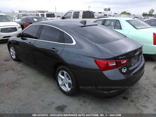 1G1ZB5ST8HF100306 - 2017 CHEVROLET MALIBU LS GRAY photo 3