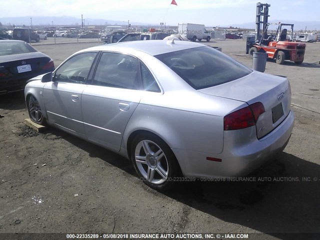 WAUDF78E17A138110 - 2007 AUDI A4 2.0T QUATTRO SILVER photo 3