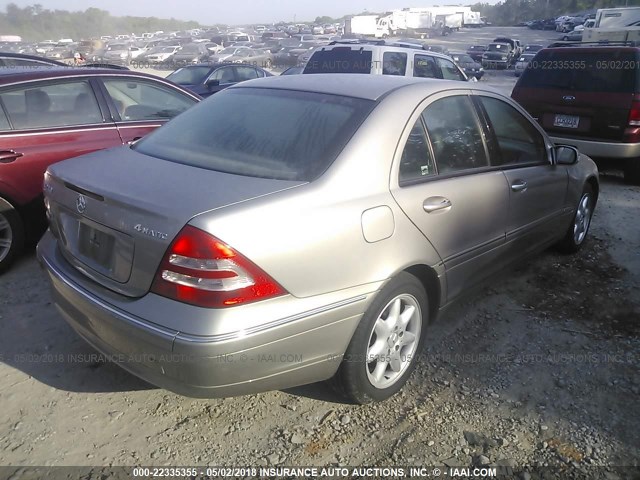 WDBRF81J33F431430 - 2003 MERCEDES-BENZ C 240 4MATIC SILVER photo 4