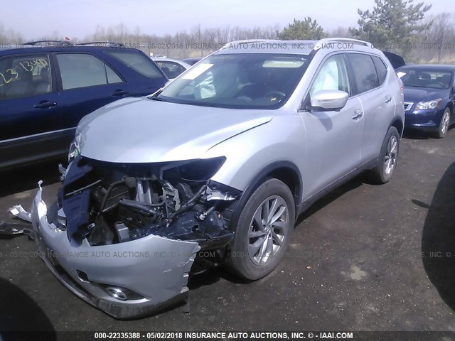 5N1AT2MV9FC810159 - 2015 NISSAN ROGUE S/SL/SV SILVER photo 2