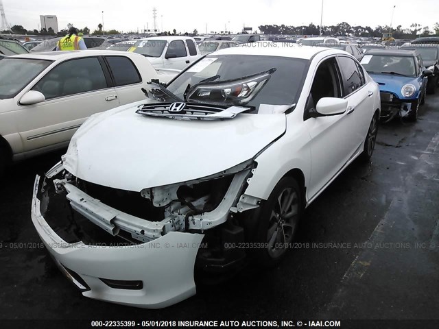 1HGCR2F54FA078576 - 2015 HONDA ACCORD SPORT WHITE photo 2