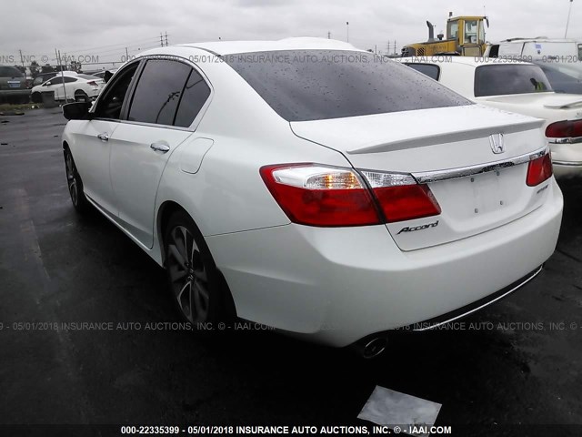 1HGCR2F54FA078576 - 2015 HONDA ACCORD SPORT WHITE photo 3