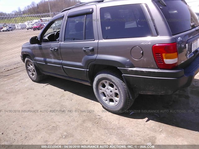 1J4GW48S0YC405547 - 2000 JEEP GRAND CHEROKEE LAREDO GRAY photo 3