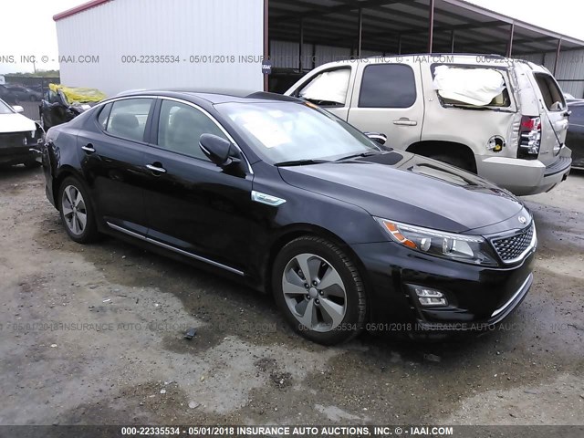 KNAGN4AD3F5090097 - 2015 KIA OPTIMA HYBRID BLACK photo 1