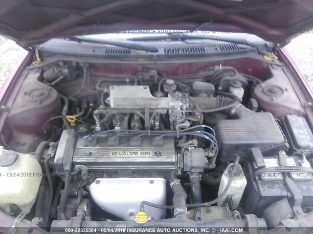 1NXAE09B7RZ212194 - 1994 TOYOTA COROLLA LE/DX მუქწითელი ფოტო 10